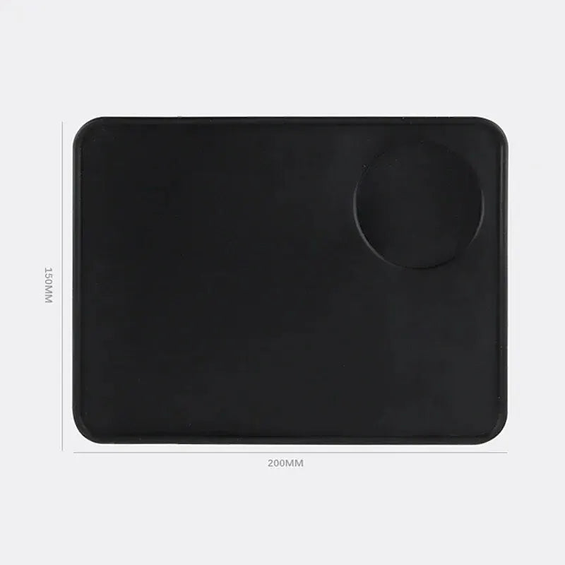 Anti-skid Coffee Tamper Mat Food Grade Silicone Pad Espresso Coffee Tamping Corner Black Thicken Mat for Office Bar Shop