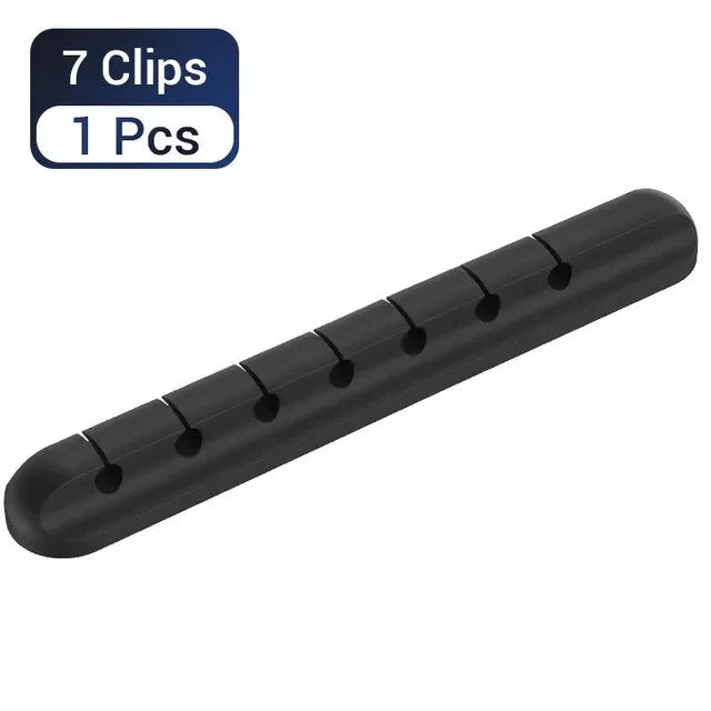 Silicone USB Cable Clip Winder Organizer Round Charger Cord Clips Desk Tidy Management Wire Adhesive Holder Clamp in Home Office