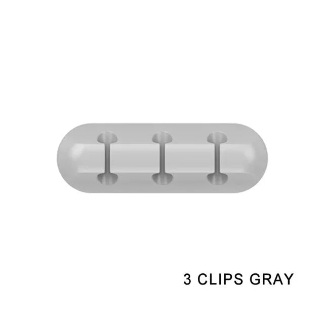 Silicone USB Cable Clip Winder Organizer Round Charger Cord Clips Desk Tidy Management Wire Adhesive Holder Clamp in Home Office