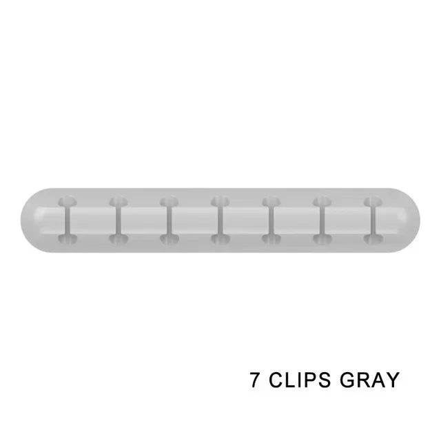 Silicone USB Cable Clip Winder Organizer Round Charger Cord Clips Desk Tidy Management Wire Adhesive Holder Clamp in Home Office