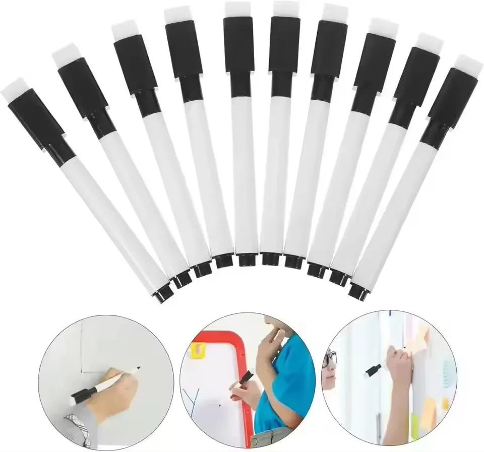 Whiteboard Marker Pen Dry Erase Markers with Eraser Cap for Office School Stationery Magnetic White Board Markers Pen Dry Erase