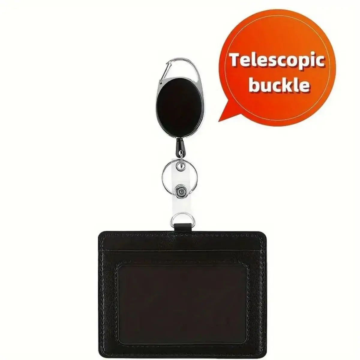 1 PC Horizontal ID Badge Holder with Reinforced ID Lanyard and Upgraded Nylon Rope - for Office, School and Event Use