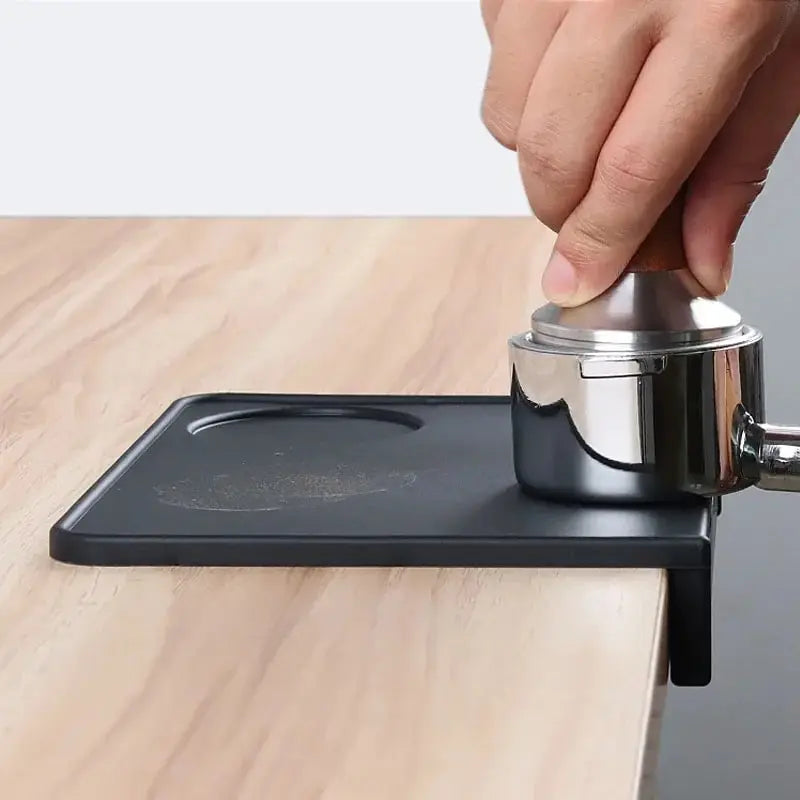 Anti-skid Coffee Tamper Mat Food Grade Silicone Pad Espresso Coffee Tamping Corner Black Thicken Mat for Office Bar Shop