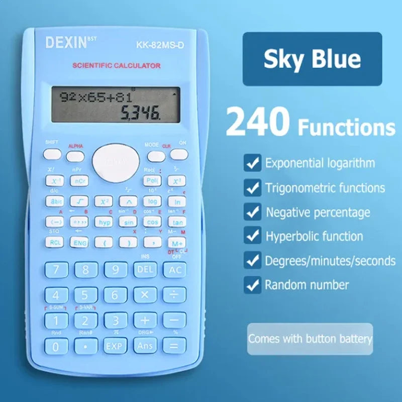 Multifunctional Scientific Calculator Student Simple Portable Big Screen Function Calculator Stationery School Office Supplies