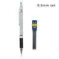 Metal Mechanical Pencil Set with Pencil Grip Leads Art Drawing Student Office Supplies 0.5/0.7/0.9/2.0mm Automatic Pencil