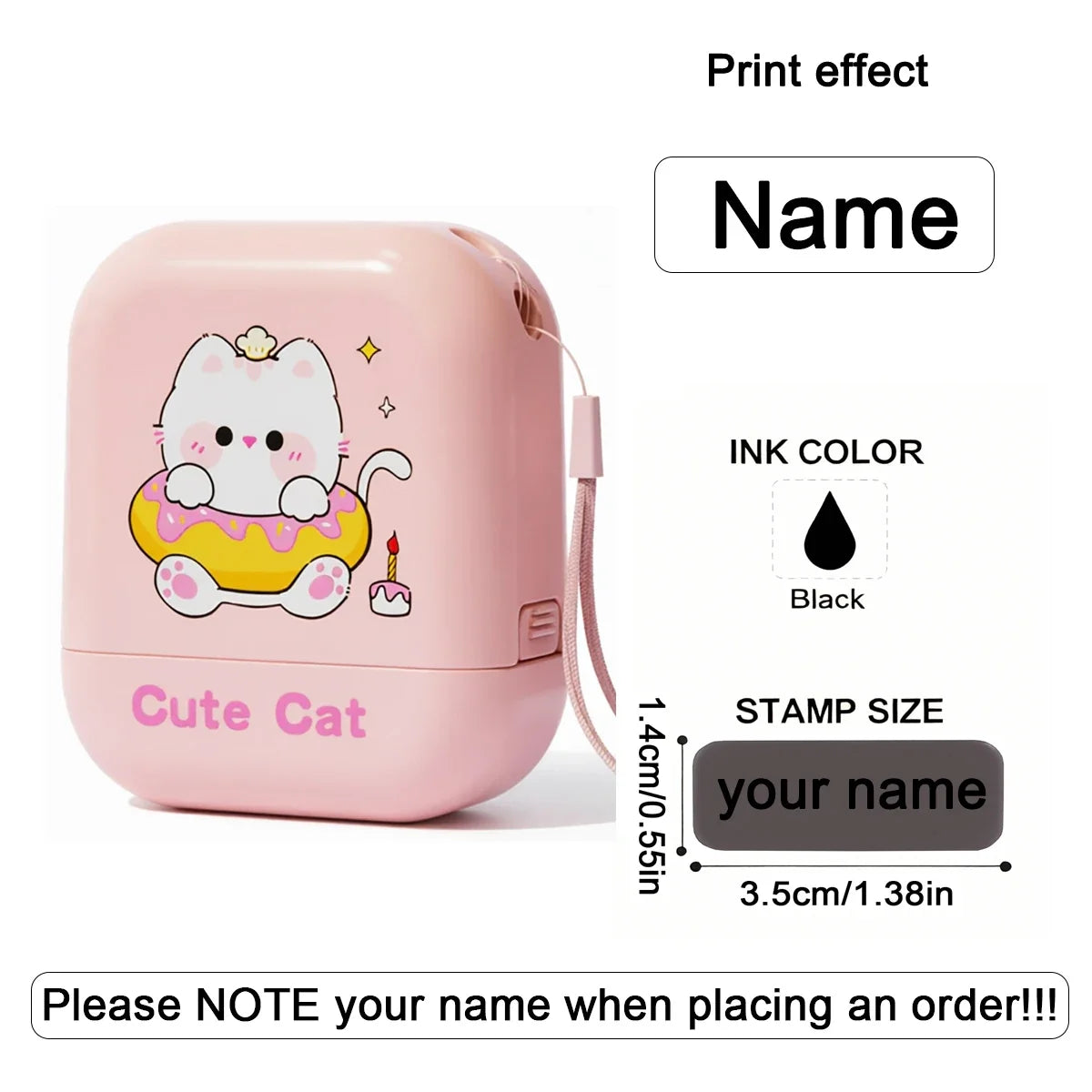 Personalized Custom Name Stamp Signature Name Stamp Waterproof Ink School Clothing Label Office Portable Customized Text Seal
