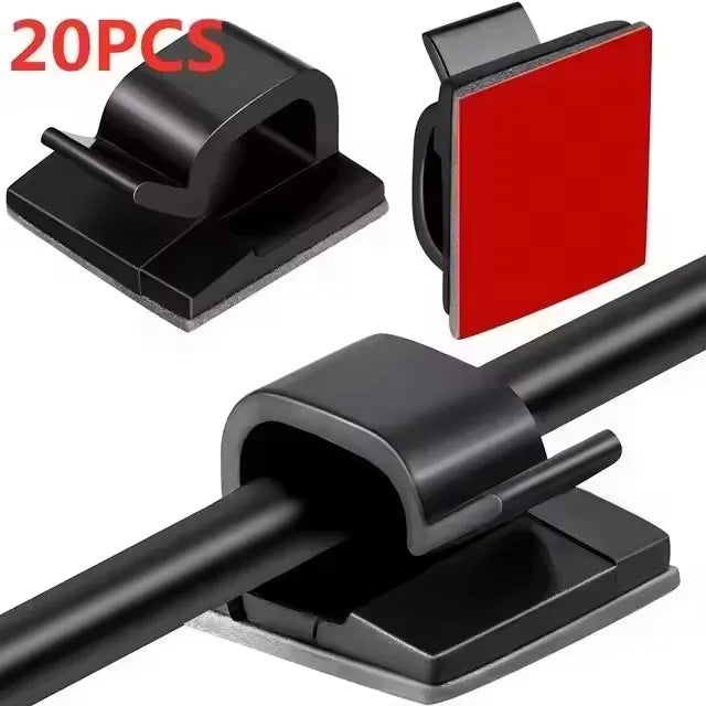 10/20/50PCS Cable Organizer Clips Wire Winder Holder Protector USB Cable Management Adhesive Hooks Desk Clamp For Home Office