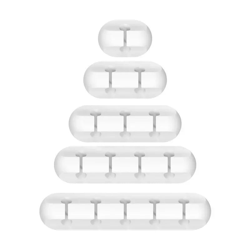 Silicone USB Cable Clip Winder Organizer Round Charger Cord Clips Desk Tidy Management Wire Adhesive Holder Clamp in Home Office