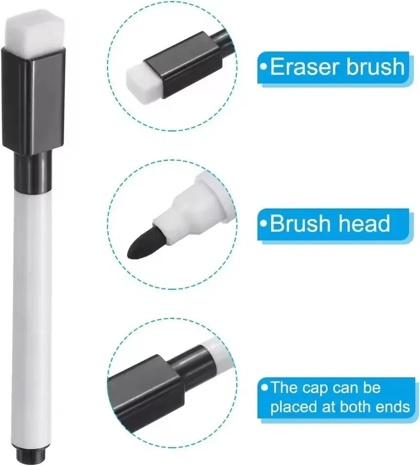 Whiteboard Marker Pen Dry Erase Markers with Eraser Cap for Office School Stationery Magnetic White Board Markers Pen Dry Erase