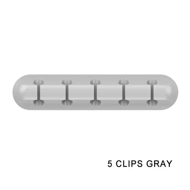 Silicone USB Cable Clip Winder Organizer Round Charger Cord Clips Desk Tidy Management Wire Adhesive Holder Clamp in Home Office