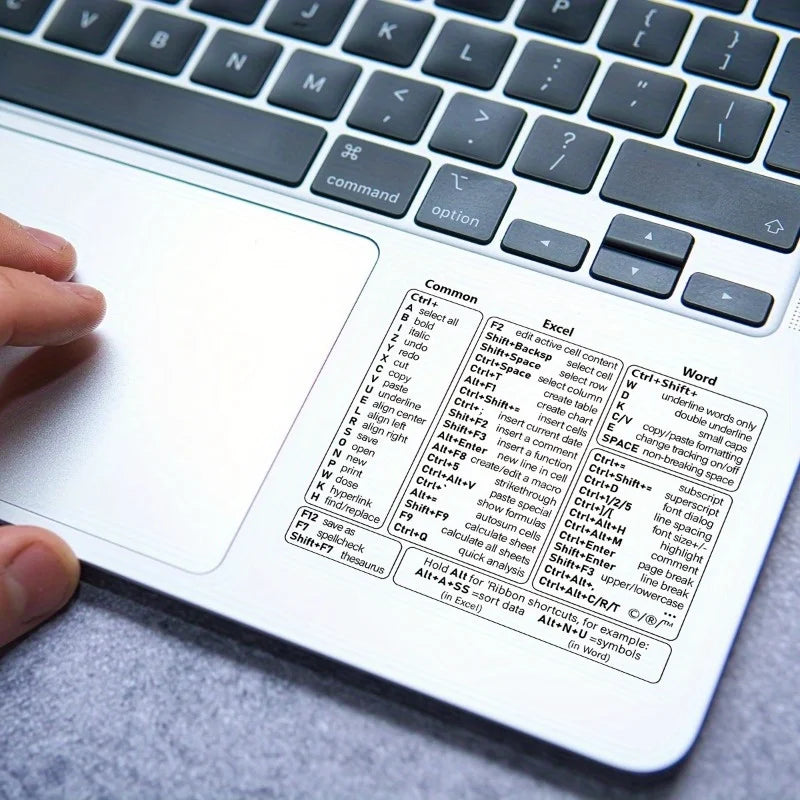 Keyboard Shortcut Stickers, Self-Adhesive Vinyl Decals for Windows Excel Word, Quick Reference Hotkey Labels for Laptop Desktop Computer, Office Gift