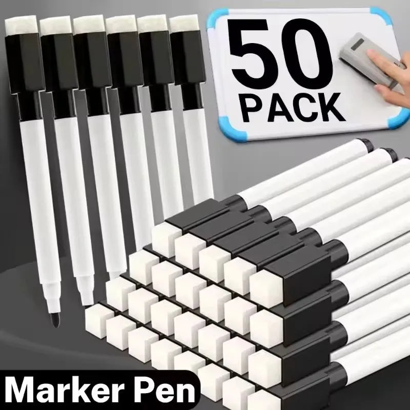 Whiteboard Marker Pen Dry Erase Markers with Eraser Cap for Office School Stationery Magnetic White Board Markers Pen Dry Erase