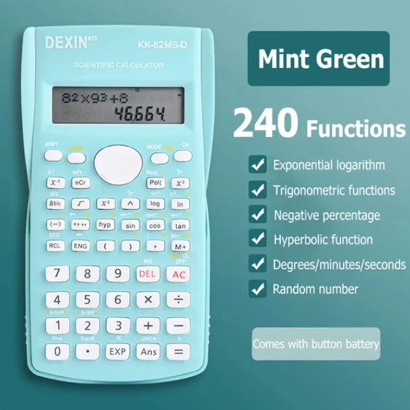 Multifunctional Scientific Calculator Student Simple Portable Big Screen Function Calculator Stationery School Office Supplies